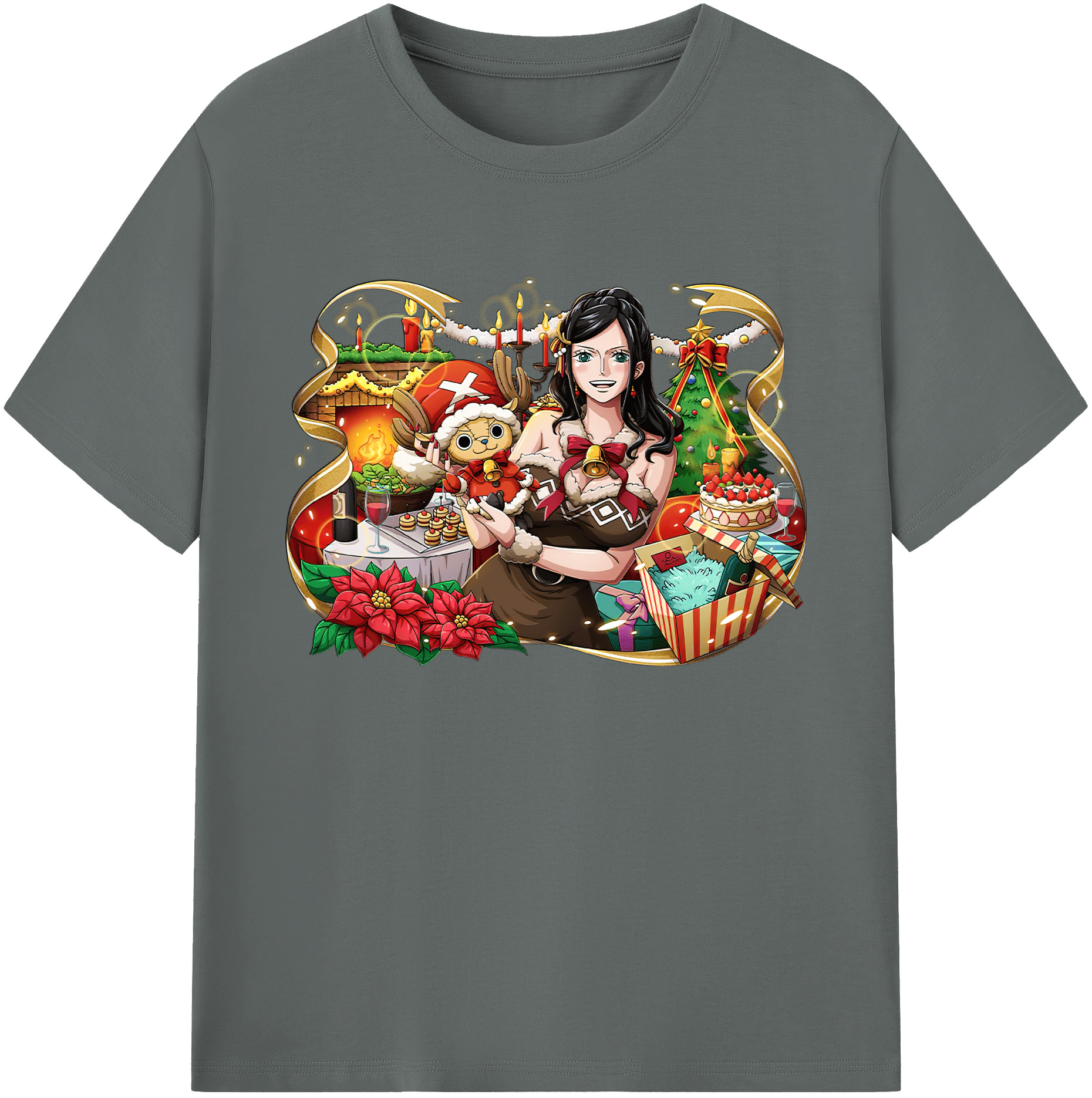 ワンピース ニコ・ロビン ONE PIECE Nico Robin 綿100％ メンズ半袖Tシャツ｜肌触りやわらか＆通気性